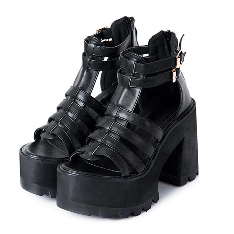 Gothic Platform Sandals Punk Shoes – Real Darkness
