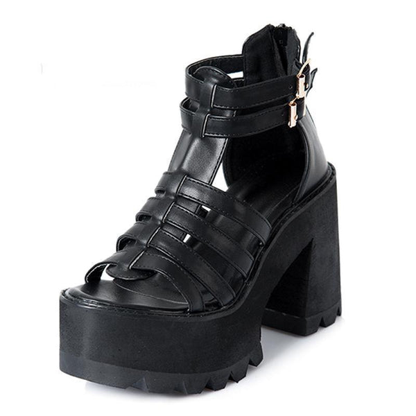 Gothic Platform Sandals Punk Shoes – Real Darkness