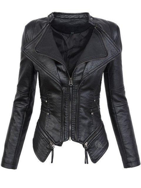 Women's Leather Jacket Black Jacket – Real Darkness
