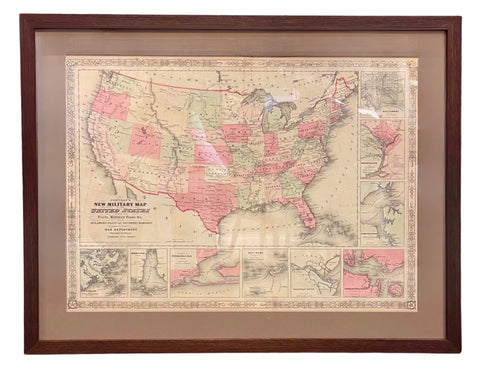 1865 "Johnson's New Military Map of the United States" by Johnson and Ward