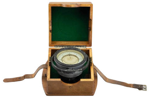 Vintage U.S. Navy Cased Gimballed Compass, Circa 1943