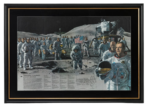"Teammates in Mankind's Greatest Adventure" Signed Apollo Crew Poster, 1973
