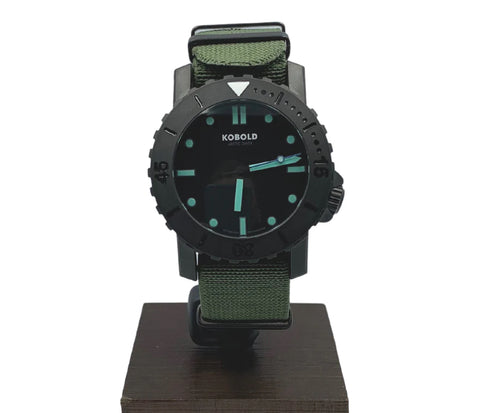 Kobold Arctic Diver Titanium Tactical Watch with Green Nylon Strap