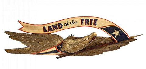 "Land of the Free" American Folk Eagle, Hand-Carved and Hand-Painted, 20th Century