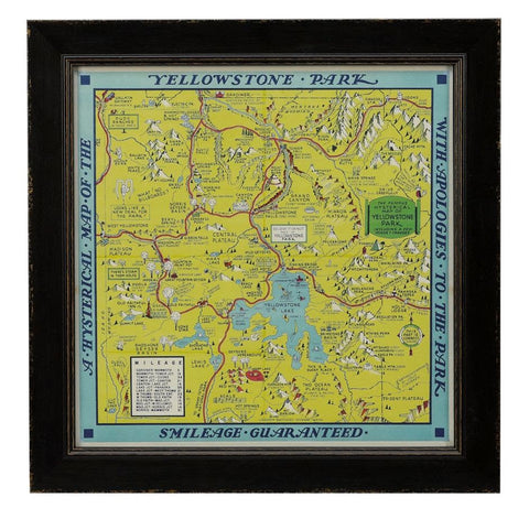 1948 "A Hysterical Map of Yellowstone National Park" by Jolly Lindgren