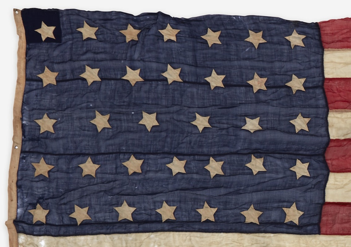 34-Star Civil War Flag, Celebrating Kansas Statehood, 1861