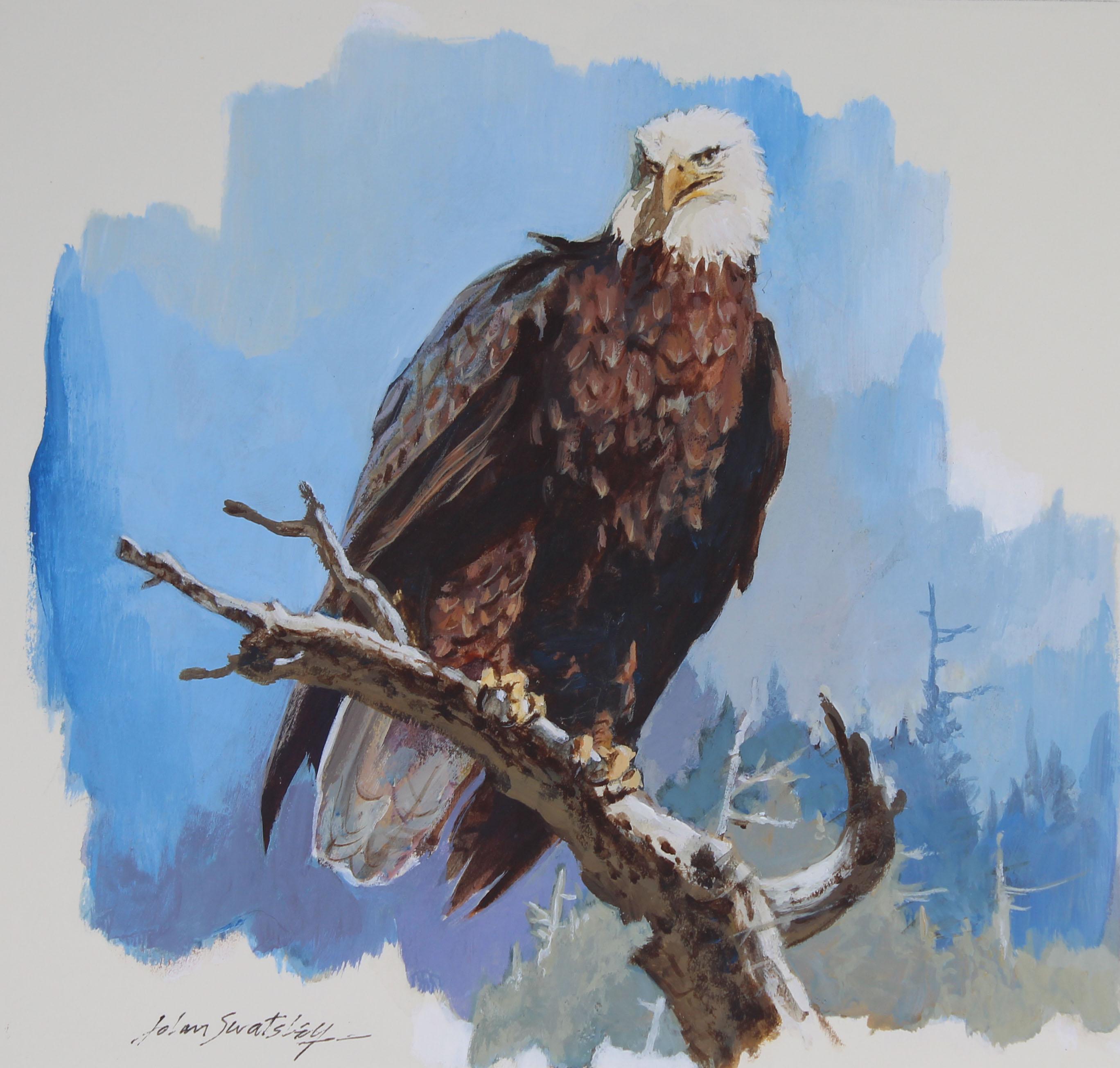 Bald Eagle By John Swatsley Original Acrylic Painting On Board The   1594403297PR399 