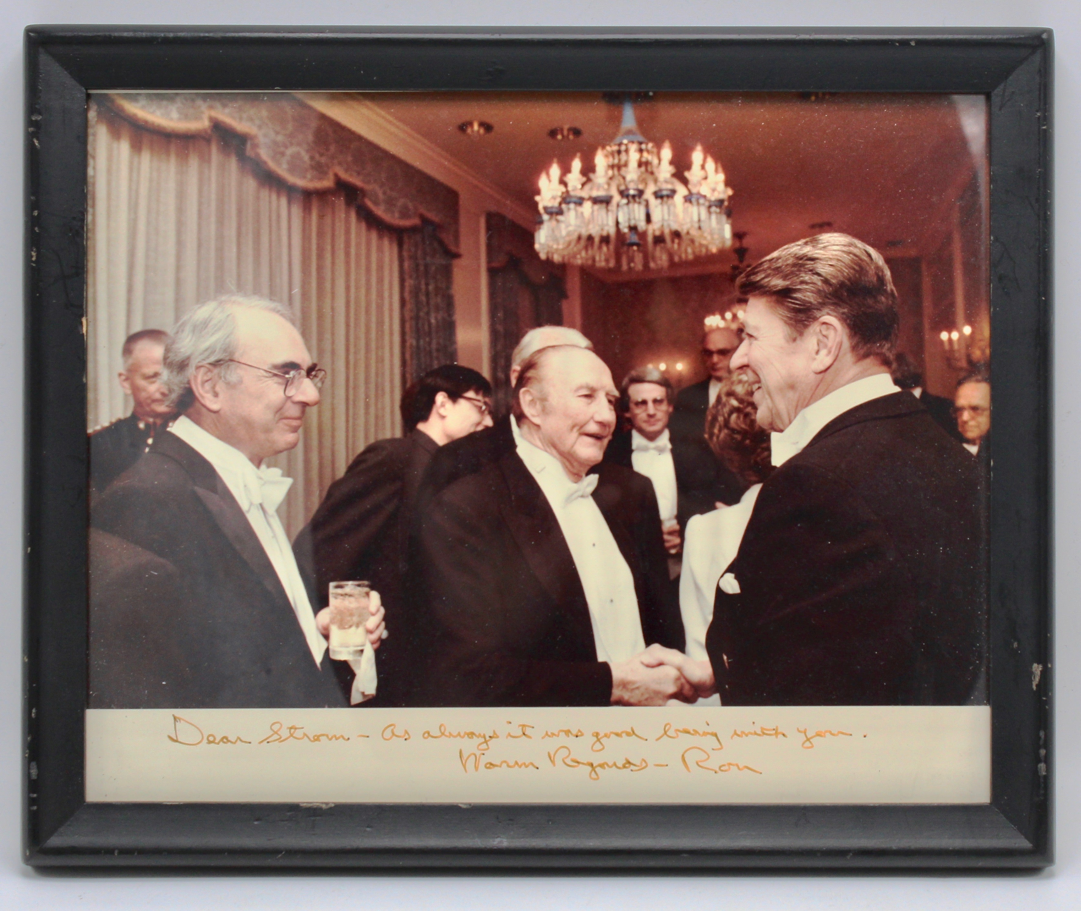 Ronald Reagan and Strom Thurmond Handshake Photograph, Inscribed and Signed by Reagan