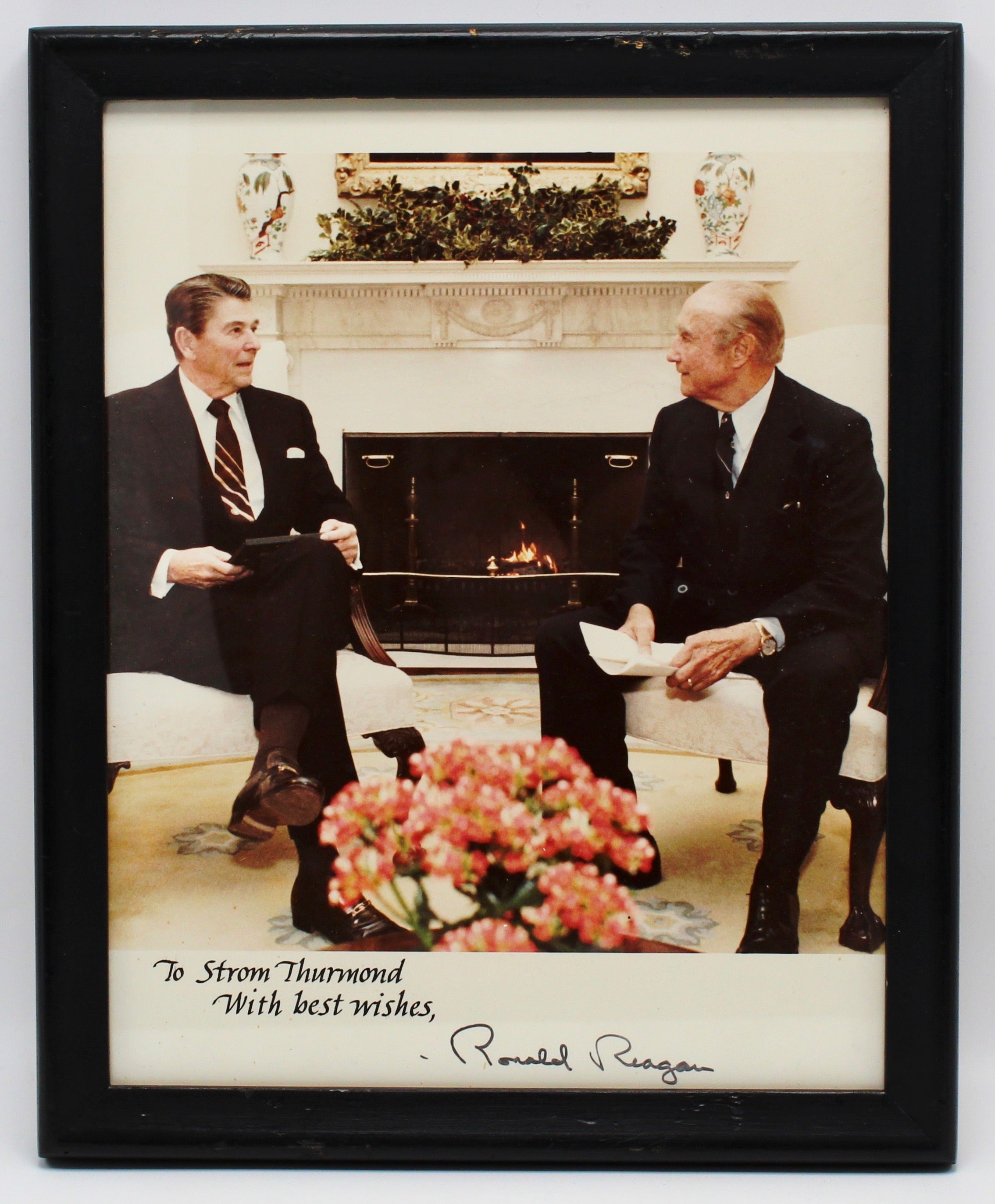 Ronald Reagan and Strom Thurmond at the White House, Signed by Reagan