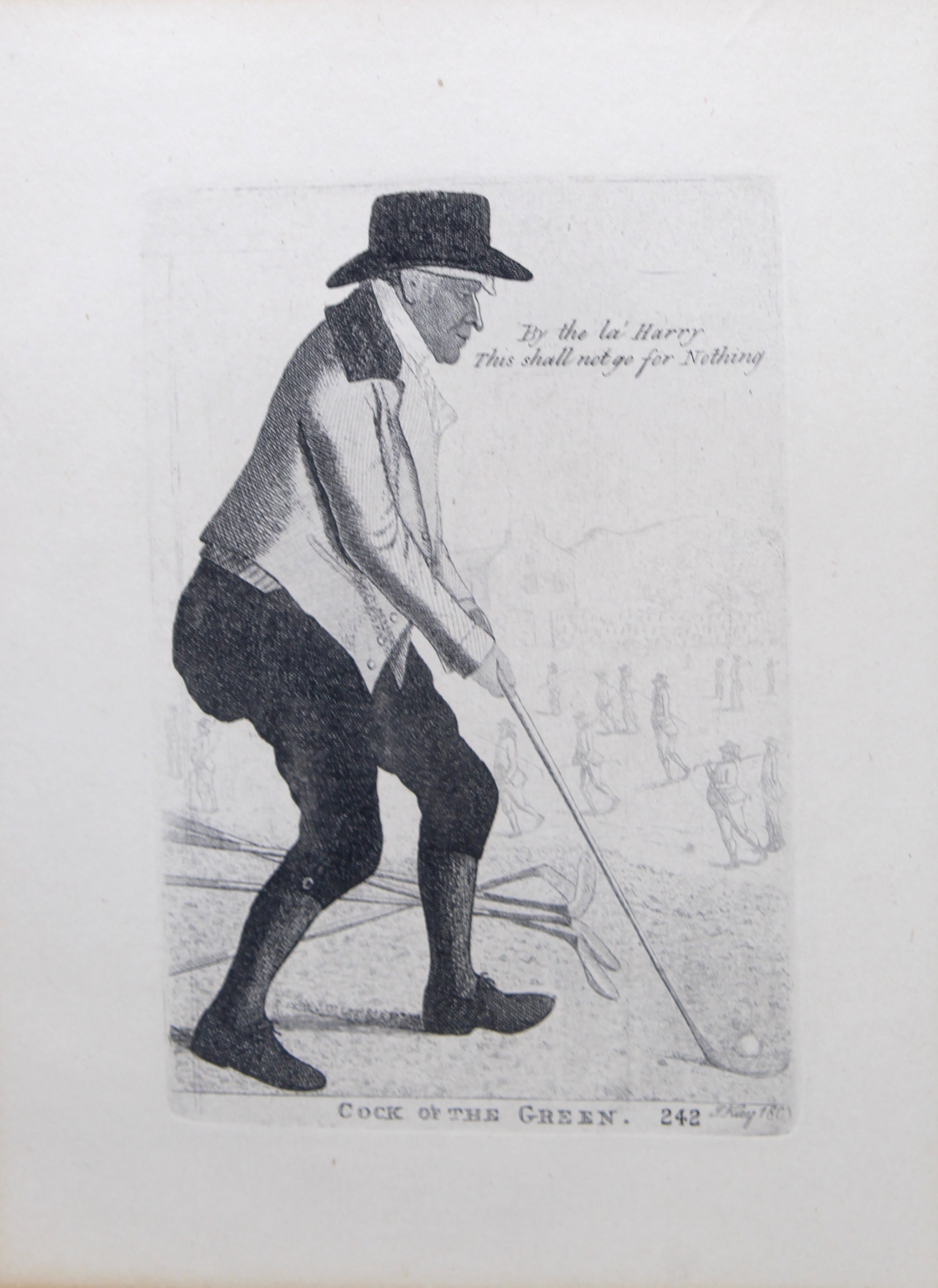 1802 "Cock of the Green" Golf Etching by J. Kay