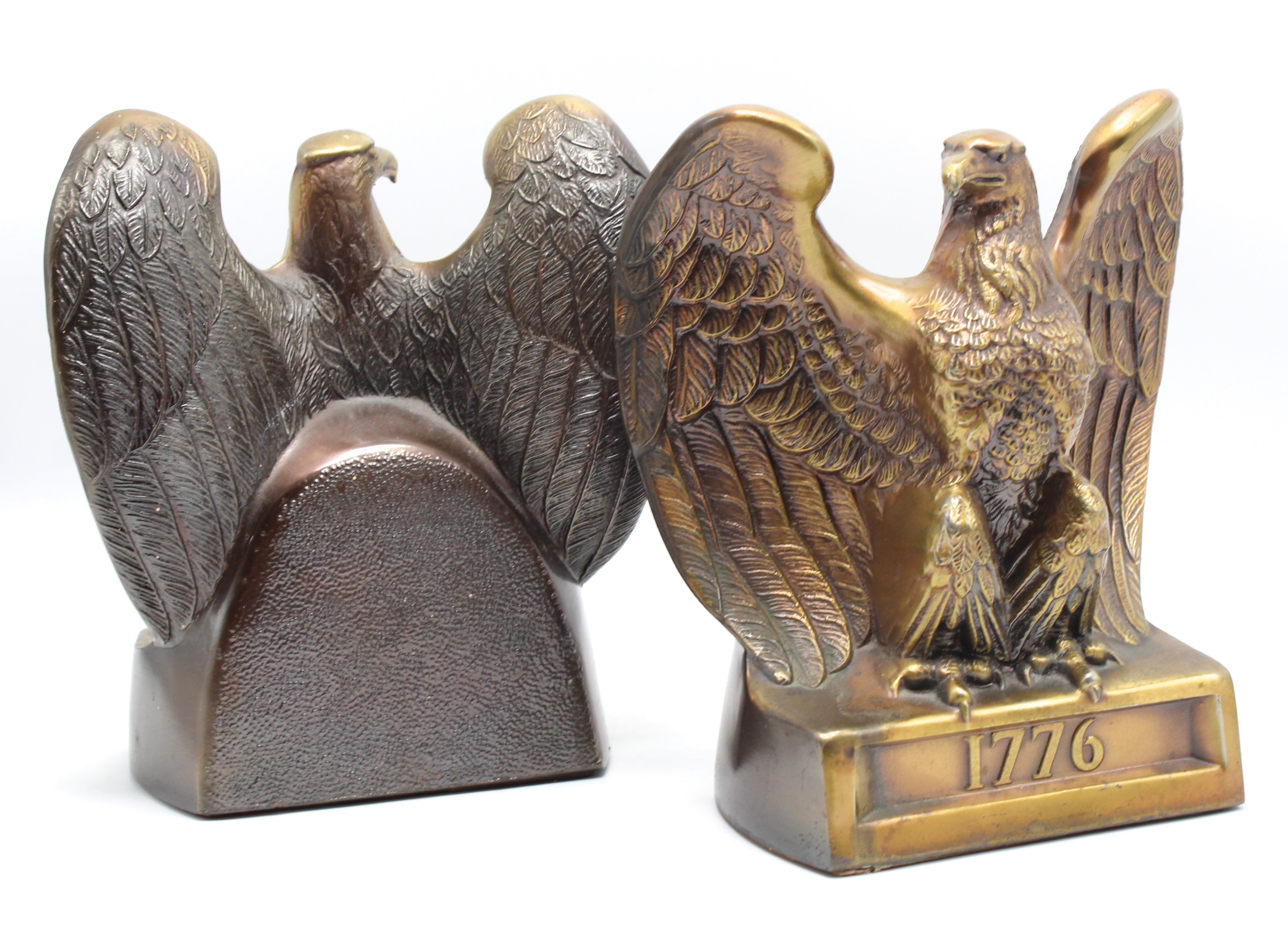 Vintage "1776" Brass Eagle Bookends by Philadelphia Manufacturing Company