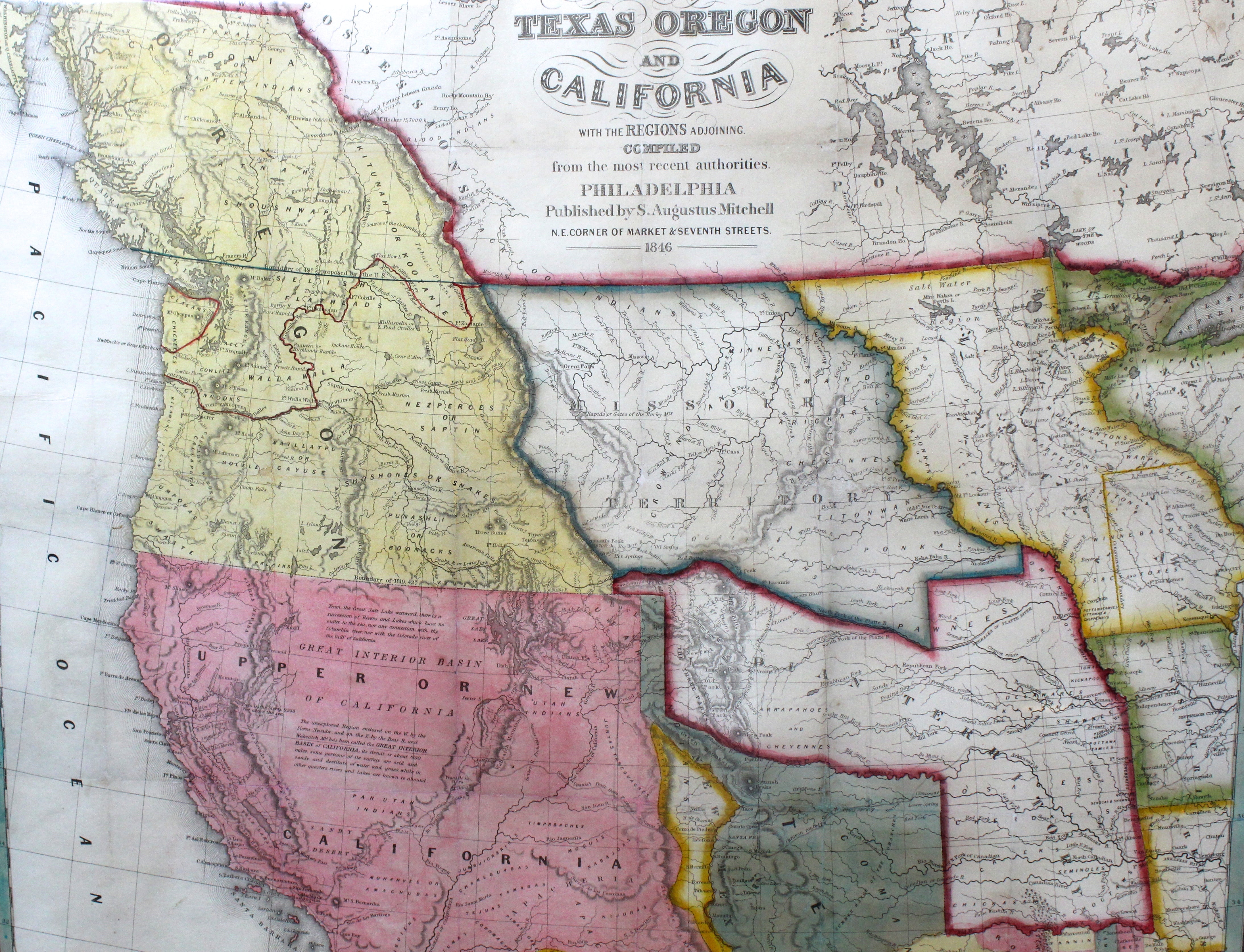 1846 Map Of Texas Oregon And California 1846 A New Map of Texas, Oregon and California with the Regions 