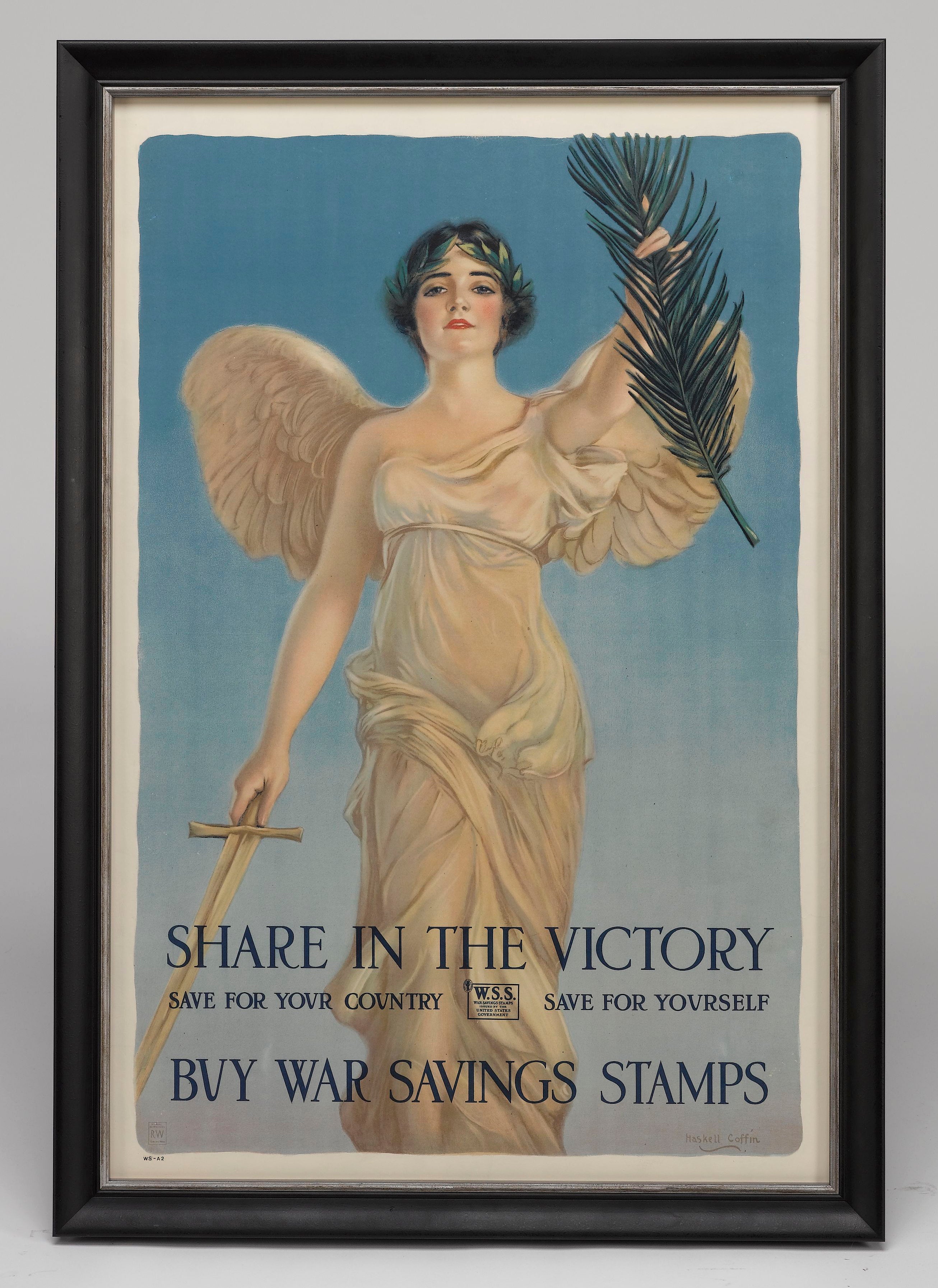 "Share in the Victory" WWI War Savings Stamps Poster by Haskell Coffin