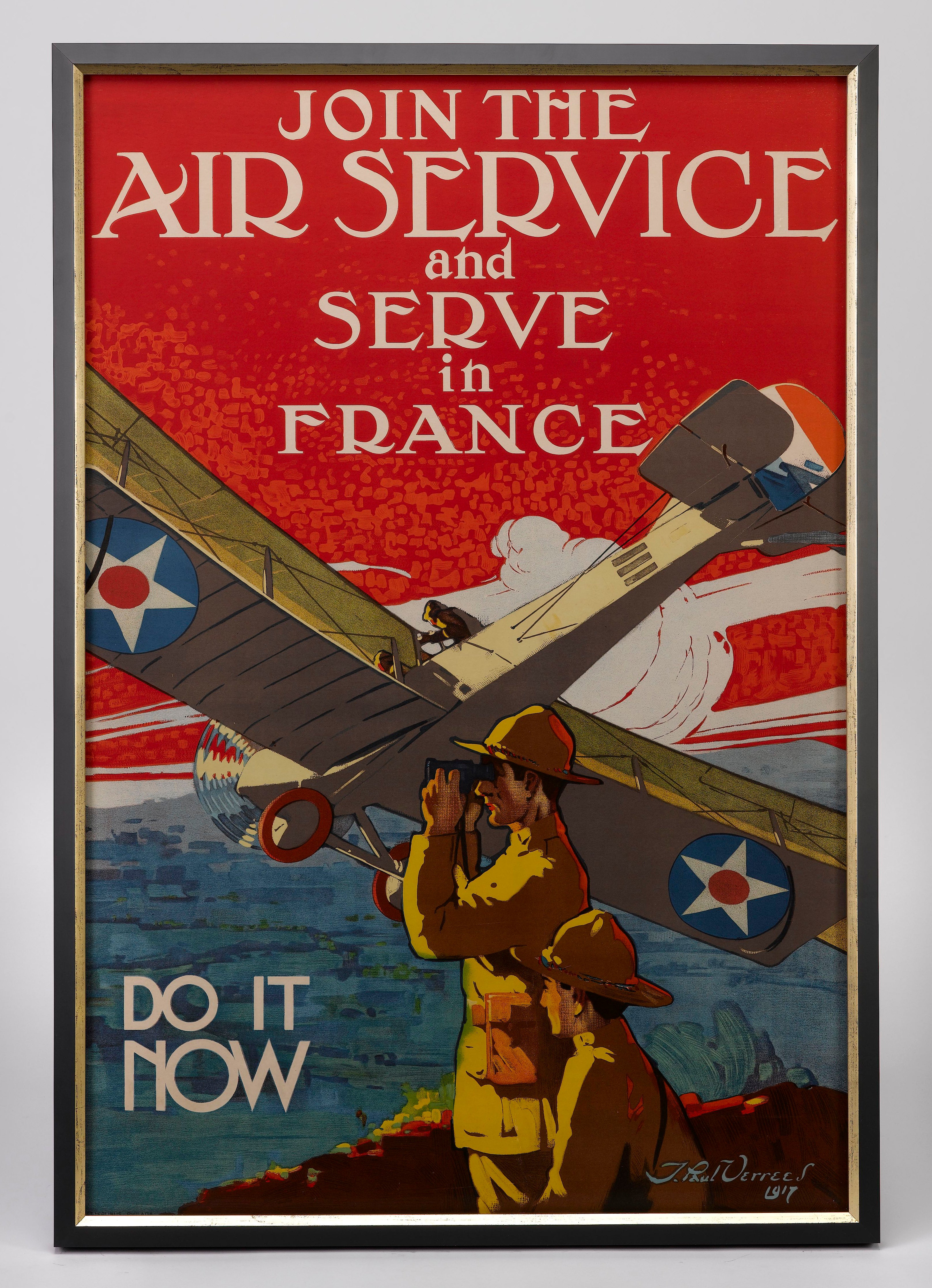 Join the Air Service and Serve in France" Vintage WWI Poster by J. Paul Verrees, 1917