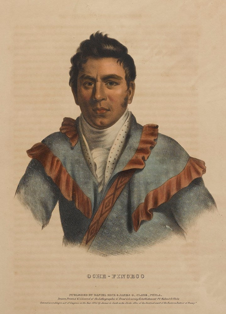 1843 "O Che-Finceco" Hand-Colored Lithograph