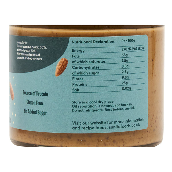 Sunita Almond & Sesame Butter | 200g - Vegan Nut Butters – Taste from the  Med