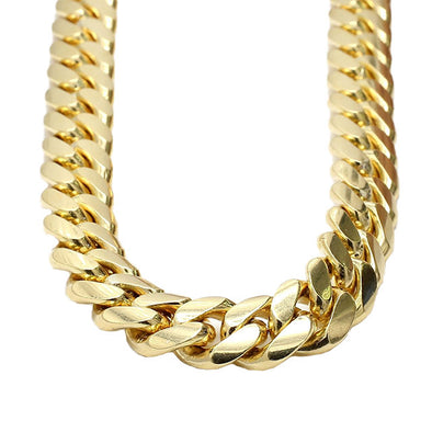 14mm Enamel Cuban Link Necklace Chain