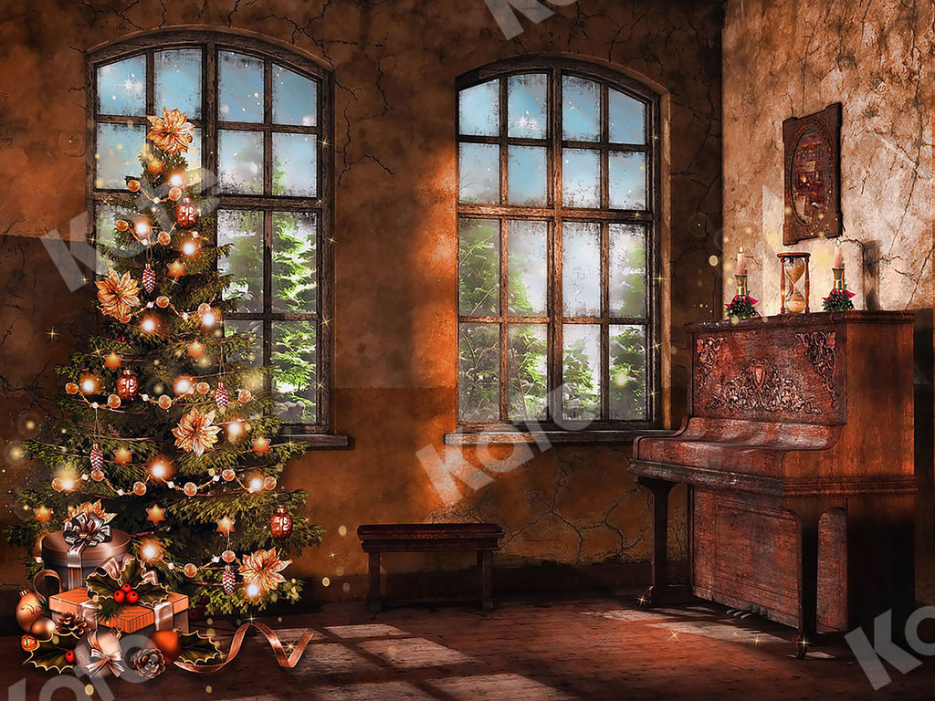 割引を購入 Kate レトロなリビングルームのクリスマスツリーの背景色 Katebackdrop Jp