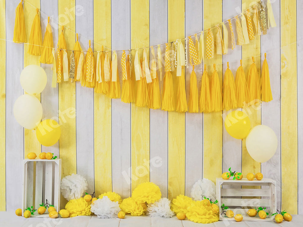 割引を購入 Kate黄色の風船の花の子供の誕生日の背景 Katebackdrop Jp