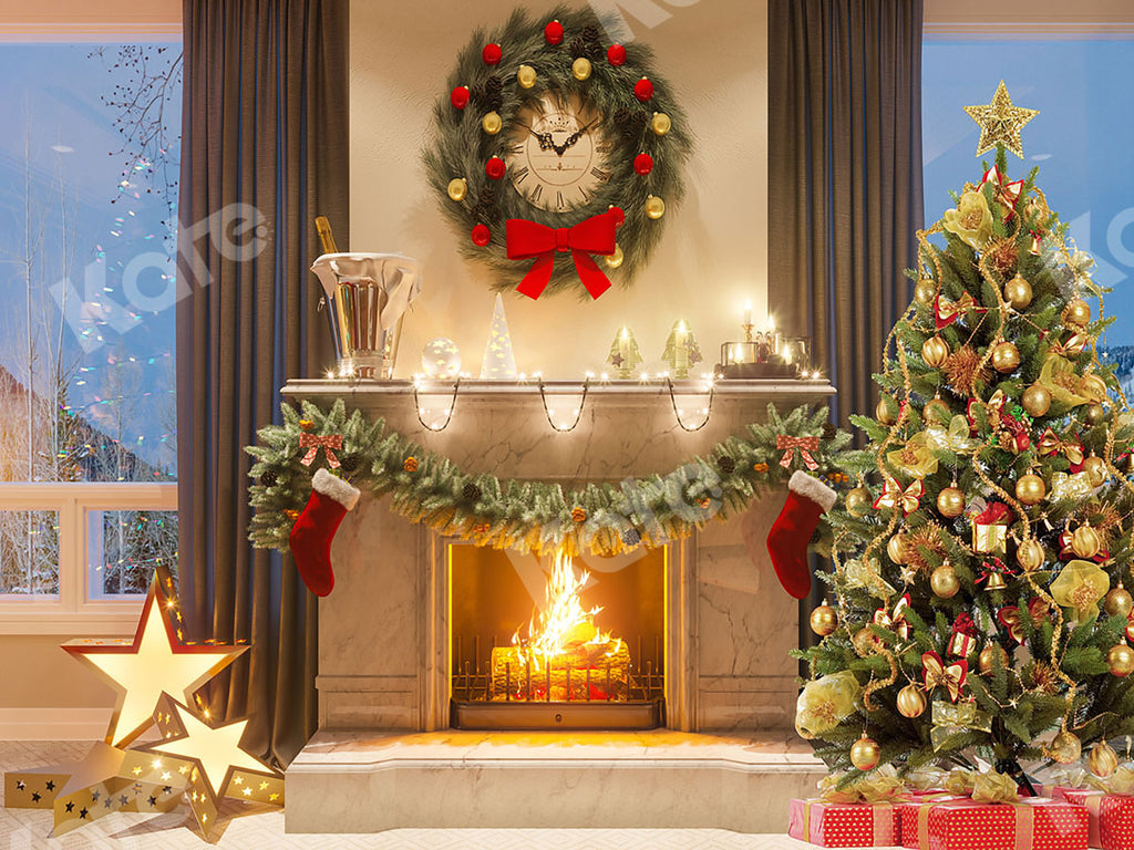 割引を購入 Kate ゴールデンクリスマス暖炉背景 Katebackdrop Jp