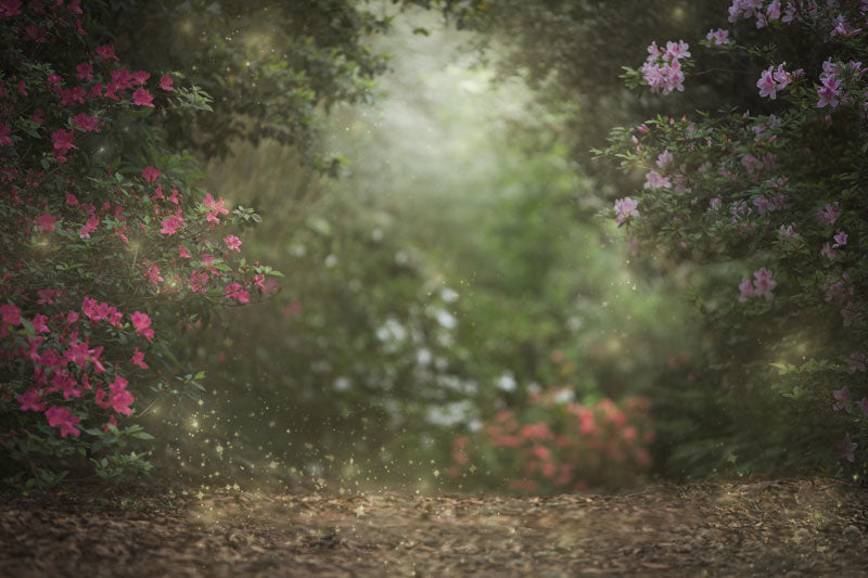 Kateピンクの花の庭の妖精ライト春の春夏背景布 写真撮影用 Katebackdrop Jp