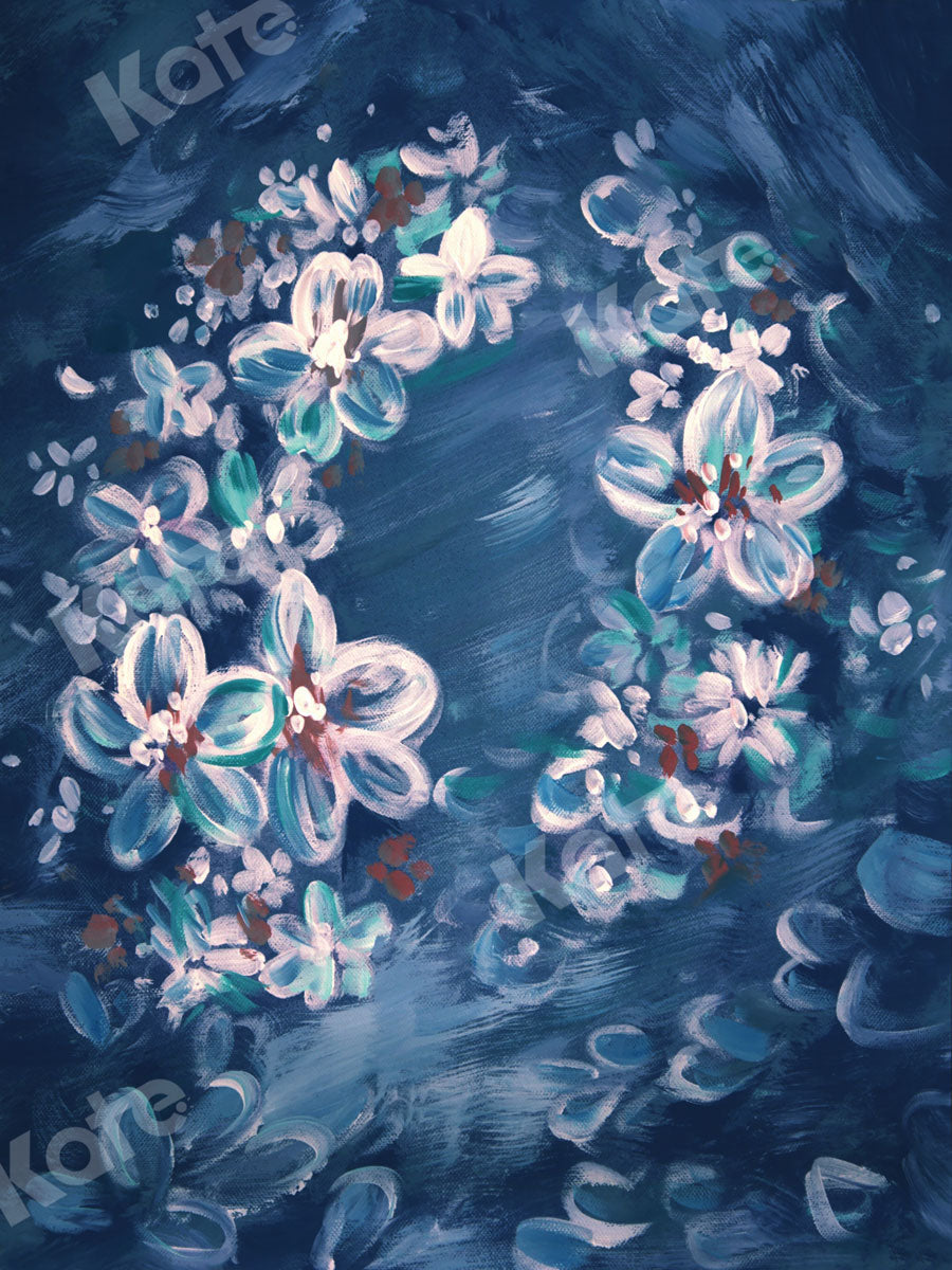 Kate ファインアートの青い花の背景 Katebackdrop Jp