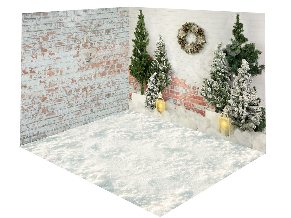 割引を購入 Kate クリスマスツリーのれんが造りの部屋セット背景 Katebackdrop Jp