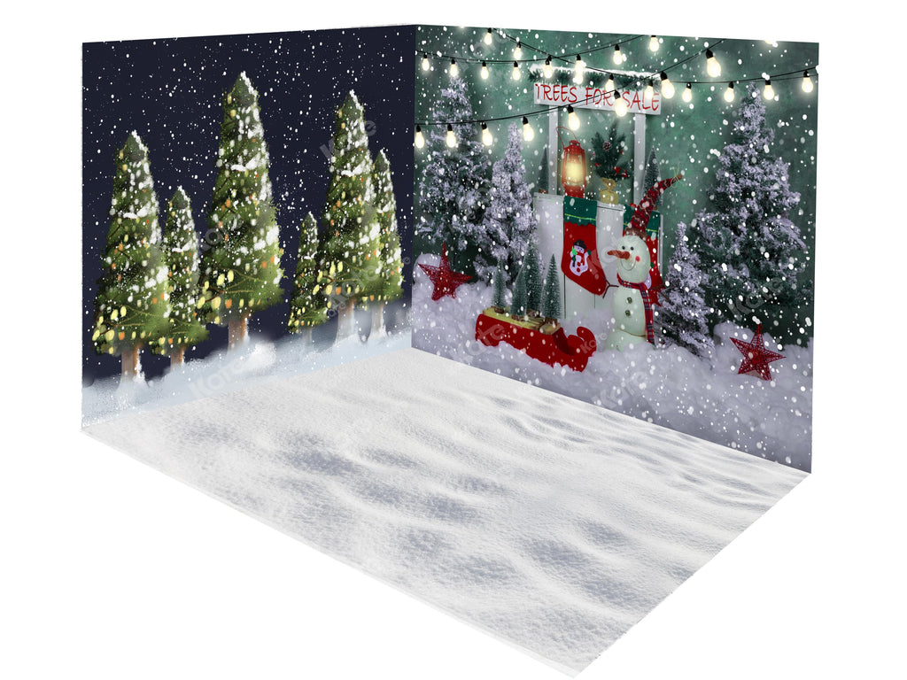 割引を購入 Kate クリスマスツリー雪だるまスタンド背景部屋セット Katebackdrop Jp