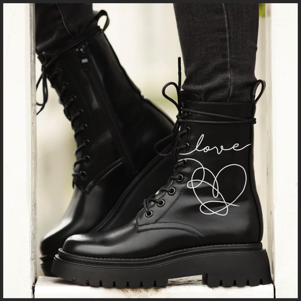 Ghete Pictate Manual Love Boots