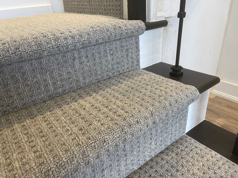 affordable basement carpet runner on stairs
