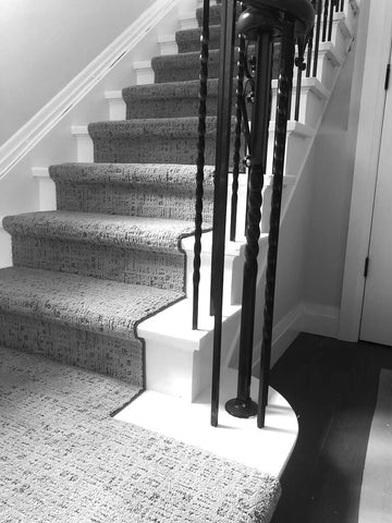 exquisite portrait cold mist dark grey stair runner