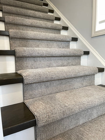 grey stair runner with high pile