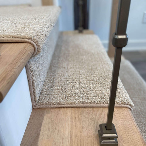 light beige stair runner carpeting