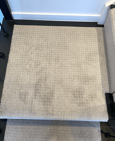 light grey waffle style stair runner