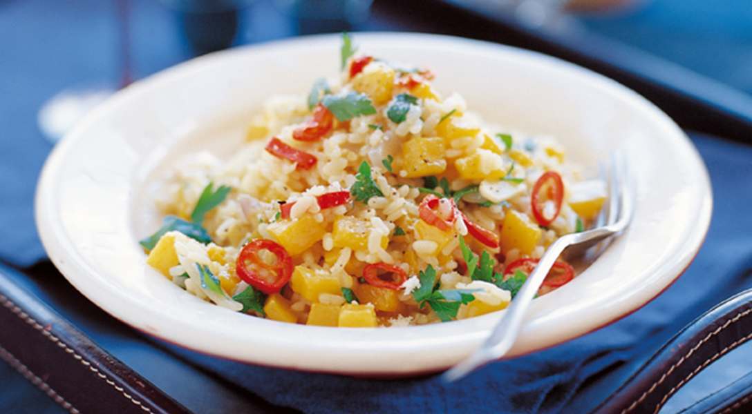 One Pot Butternut Squash Risotto in a bowl