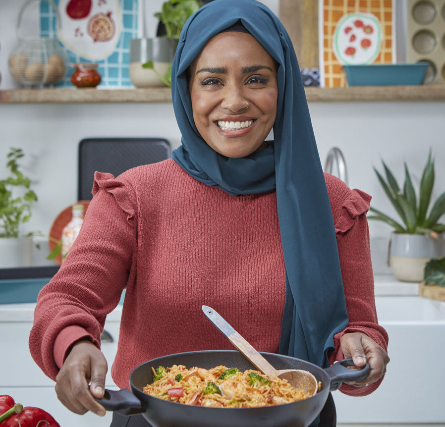 Nadiya Hussain serves Spicy Rice in her non-stick wok