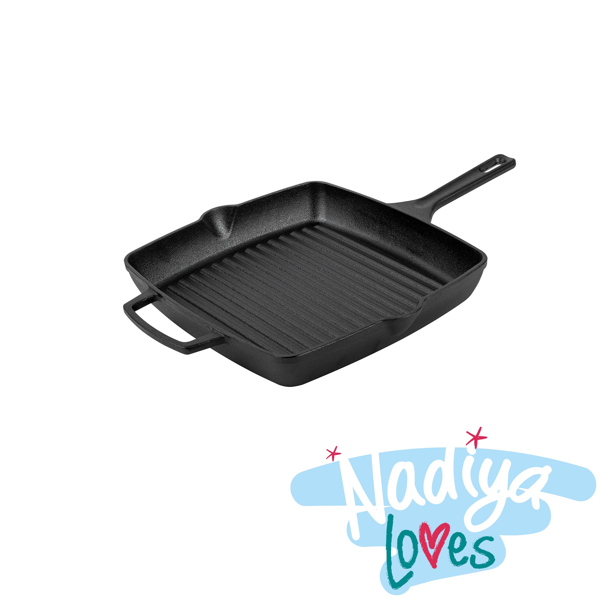 An image of Nadiya Hussain 27cm Cast Iron Square Grill Pan