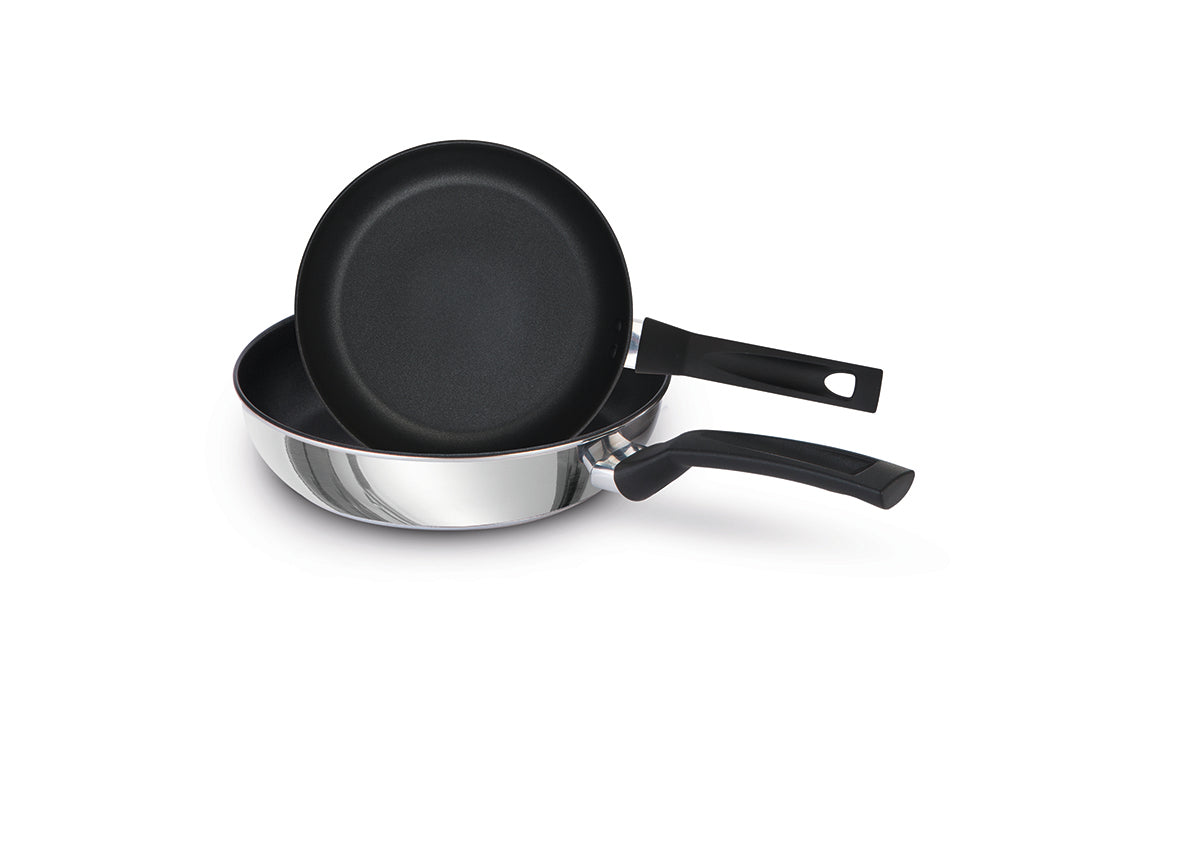 An image of 9 X Tougher Stainless Steel Frying Pan Twin Pack