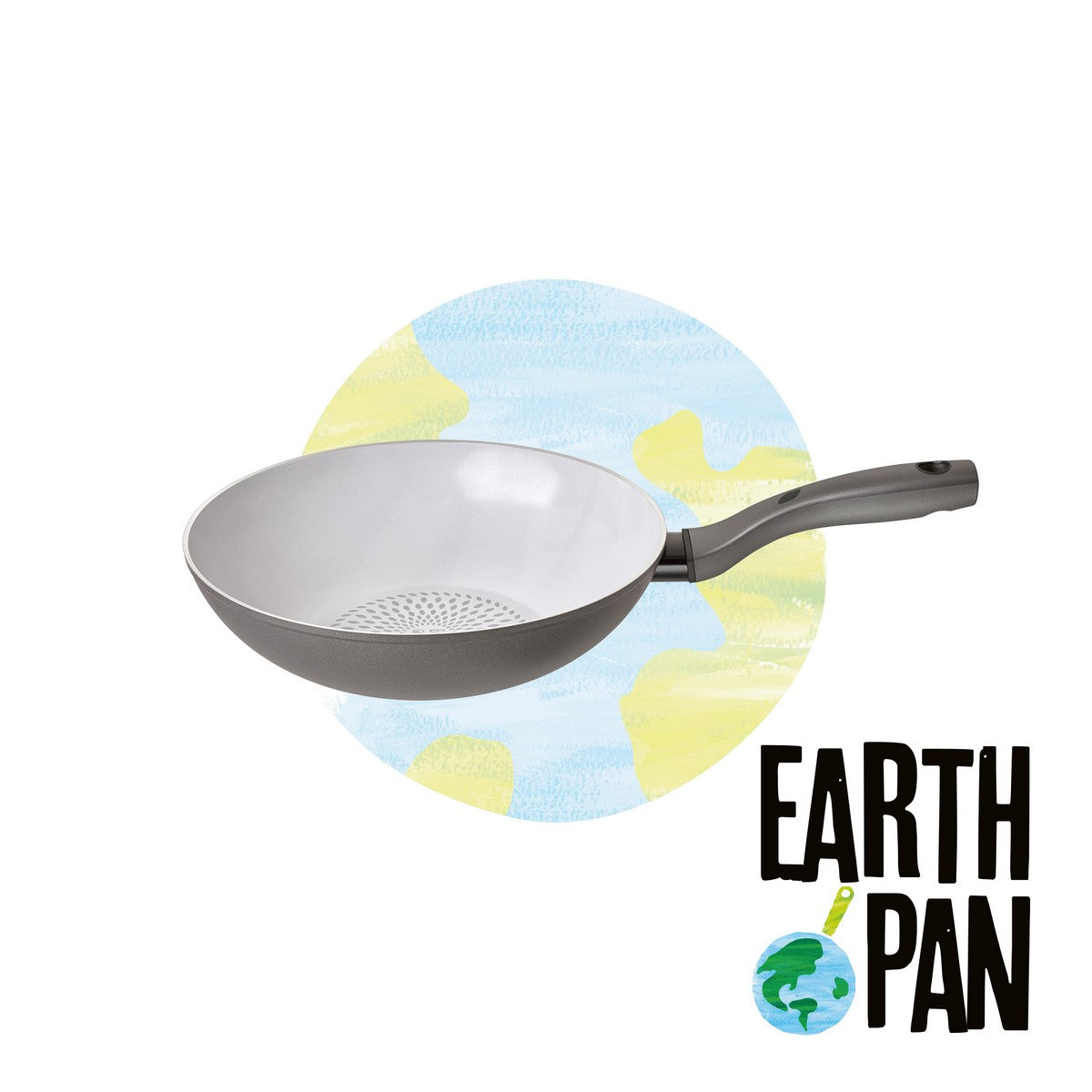 An image of Earth Pan 28cm Non-Stick Stir Fry Wok