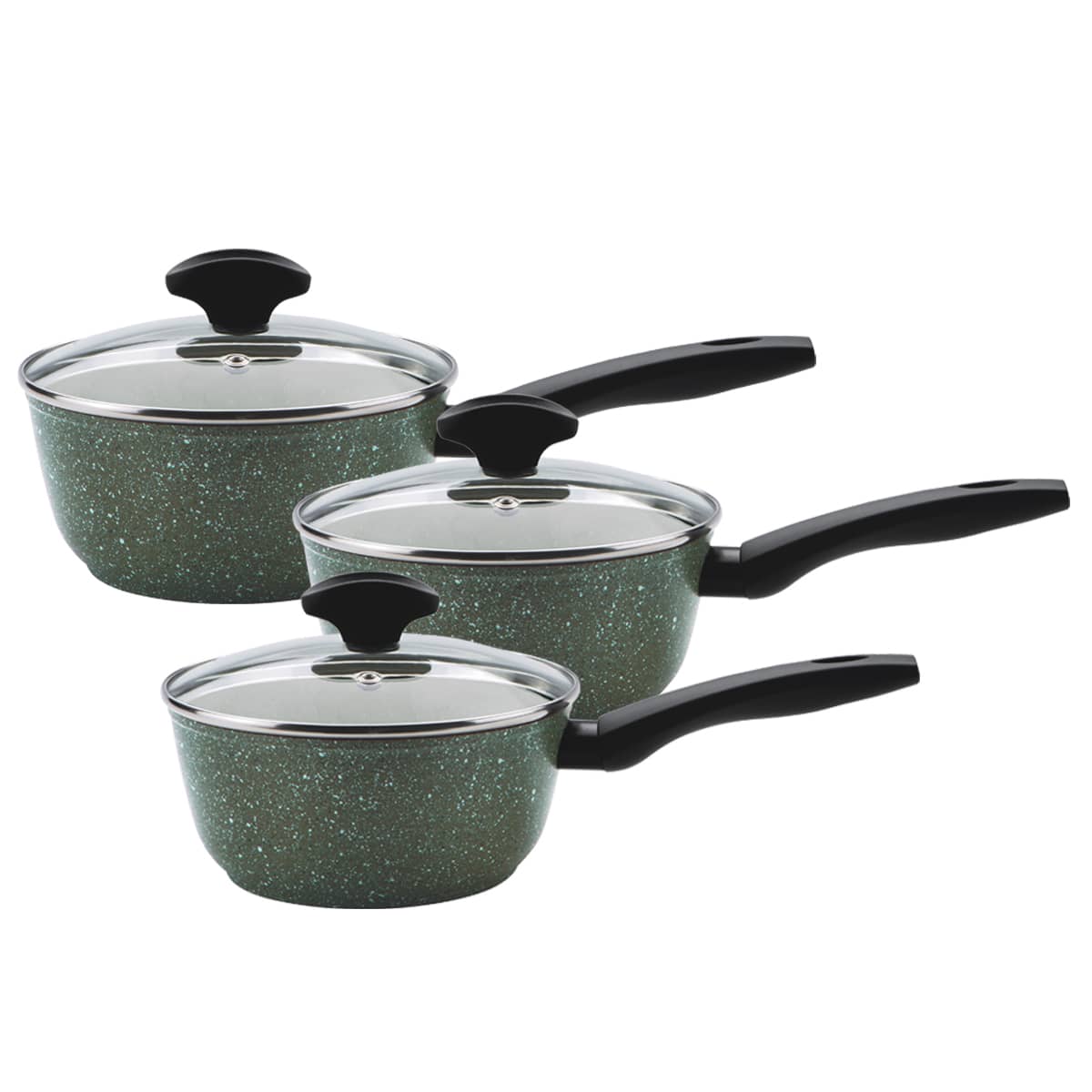 An image of Eco 3 Piece Non-Stick Saucepan Set