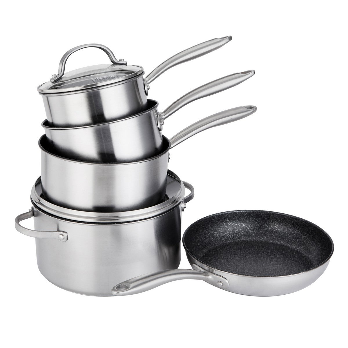 Image of Scratch Guard: Complete Non-Stick Stainless Steel Pan Set - 5 Piece