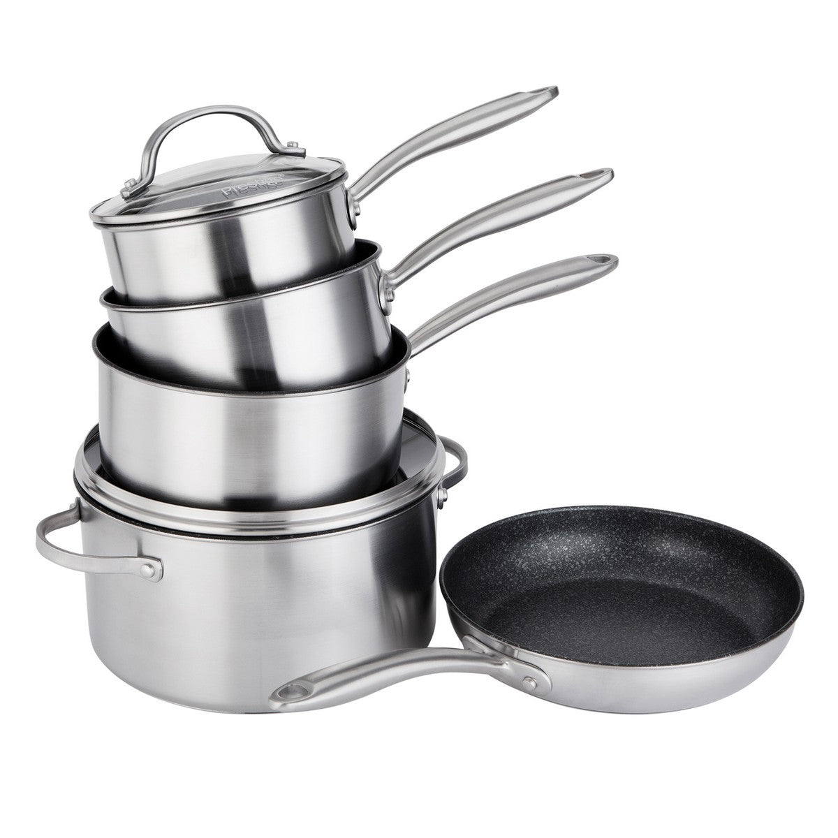 An image of Scratch Guard Non Stick Stainless Steel 5 Piece Pan Set