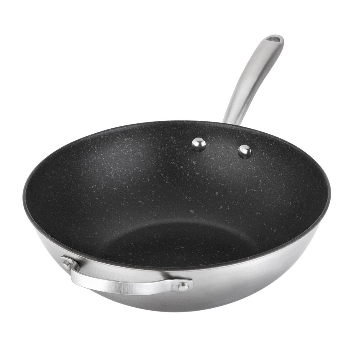 An image of Scratch Guard Non Stick Stainless Steel Stir Fry Wok