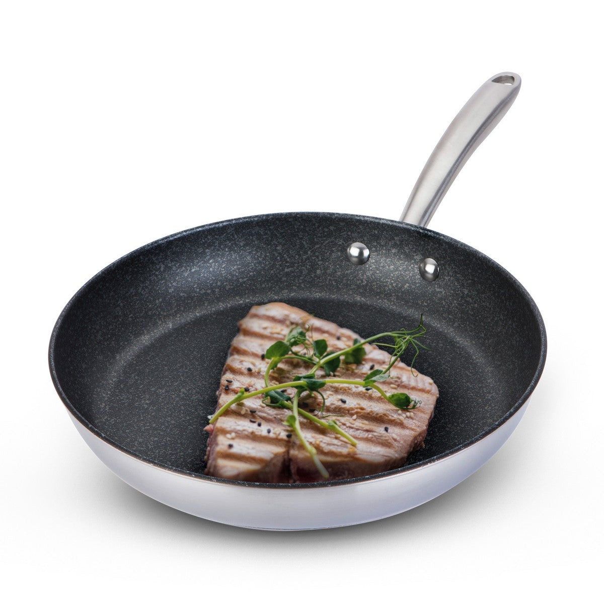 An image of Scratch Guard Non Stick Stainless Steel Frying Pan 21cm