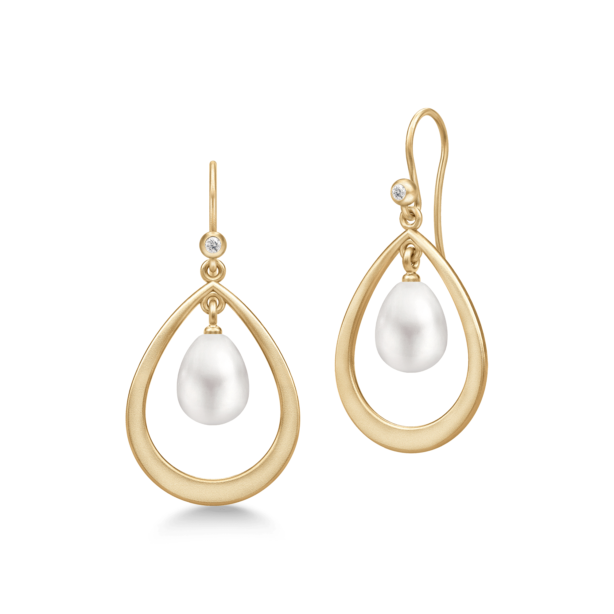 Afrodite Droplet Earrings White Pearl