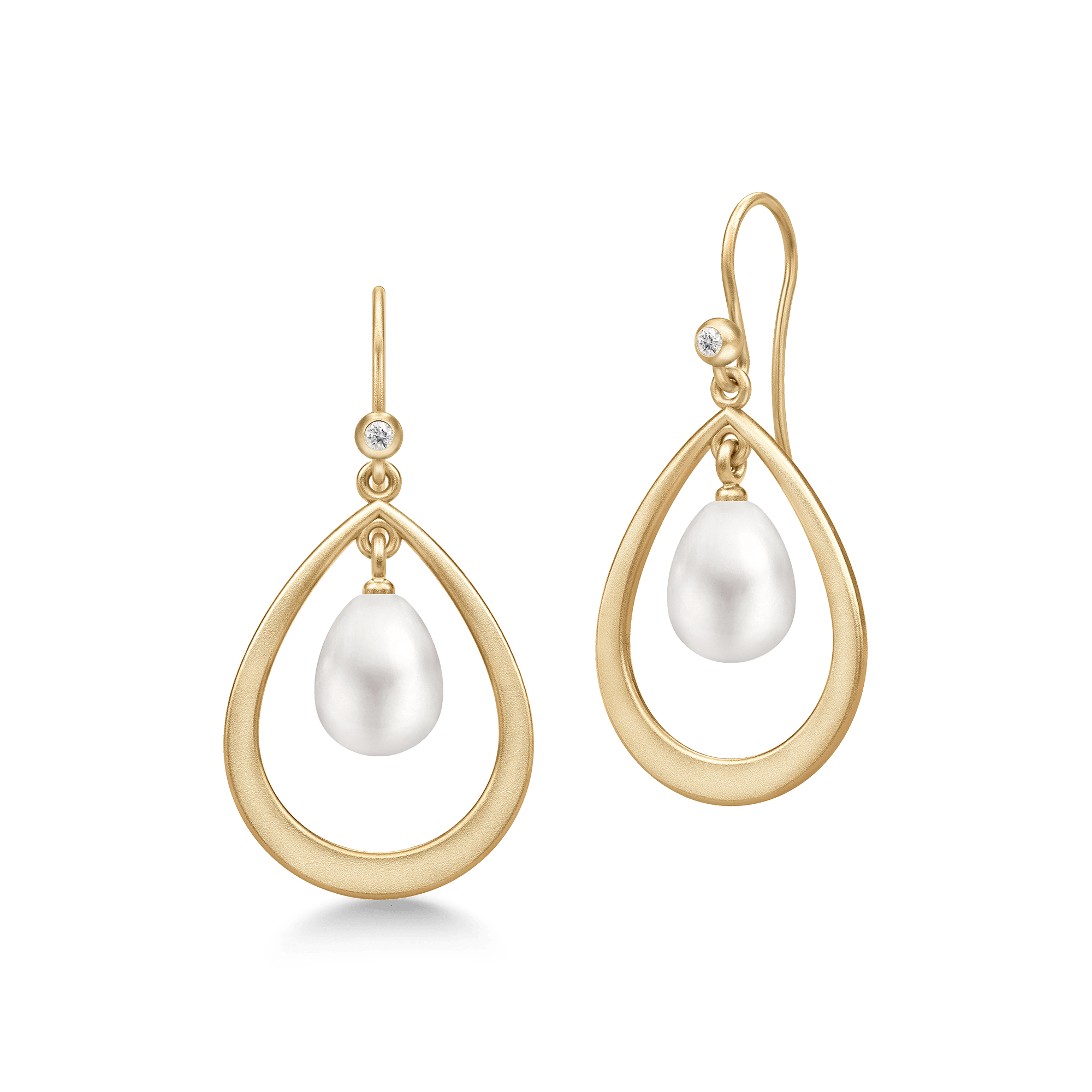 Billede af Afrodite Droplet Earrings White Pearl