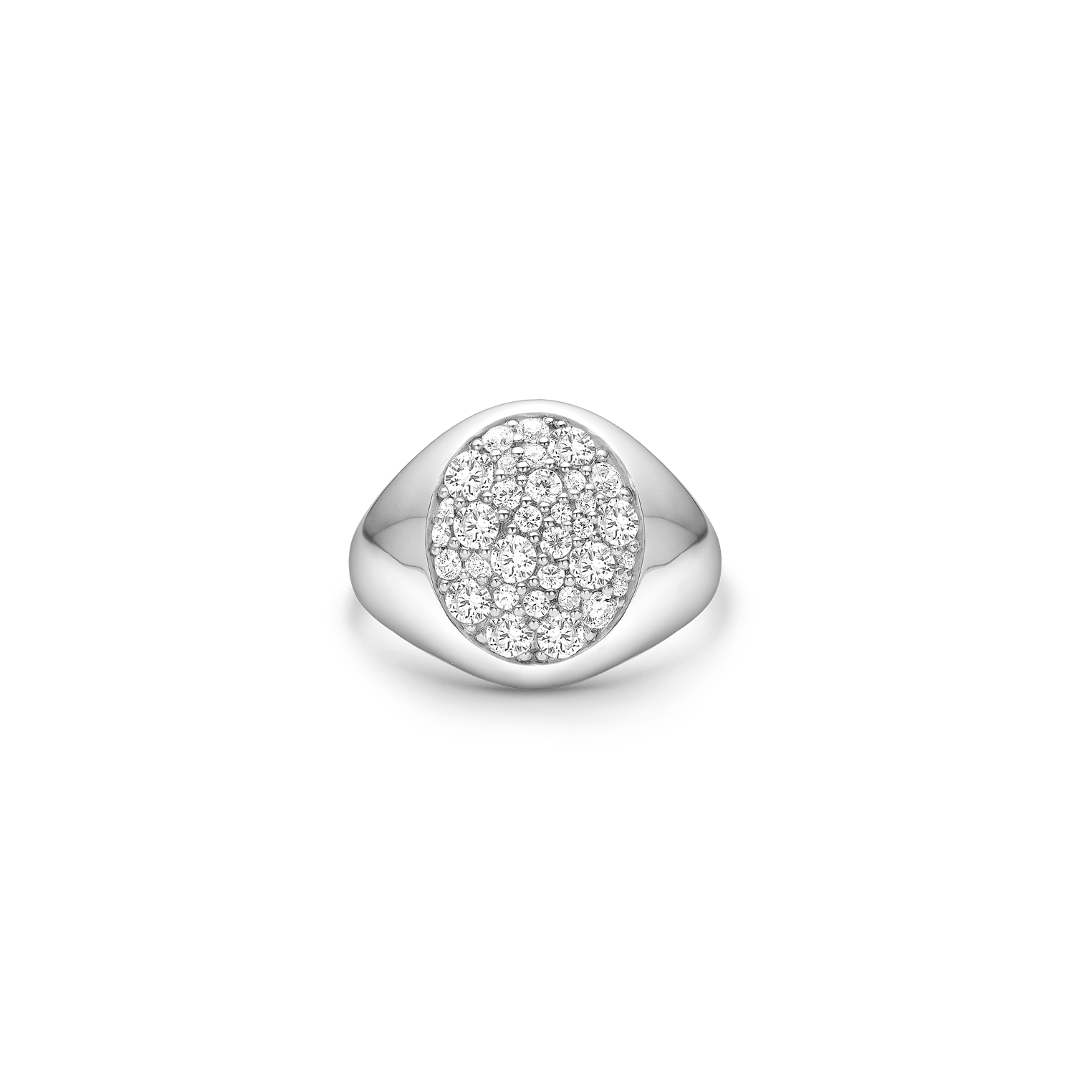 Billede af Multipavé Signet Ring Top Wesselton Diamond