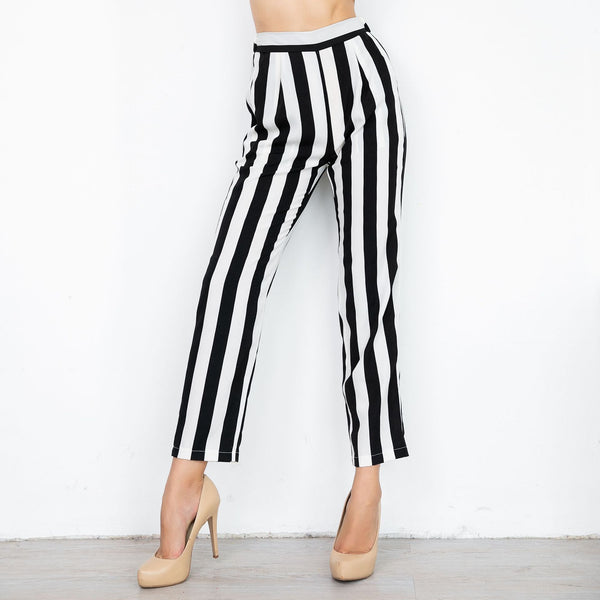 striped straight leg pants