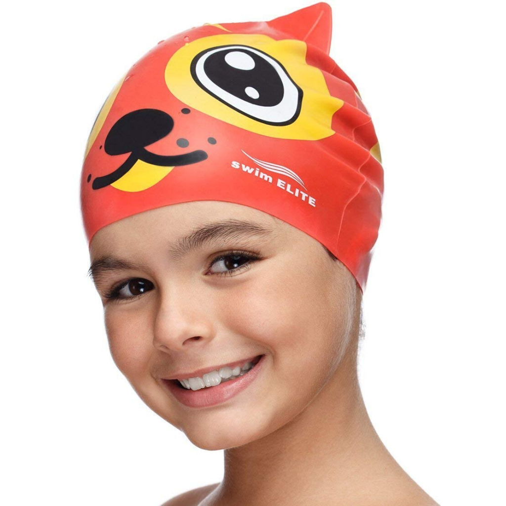 Fun to swim. Swim cap. Swim cap boy. Cool swimming cap. Swim cap fun.