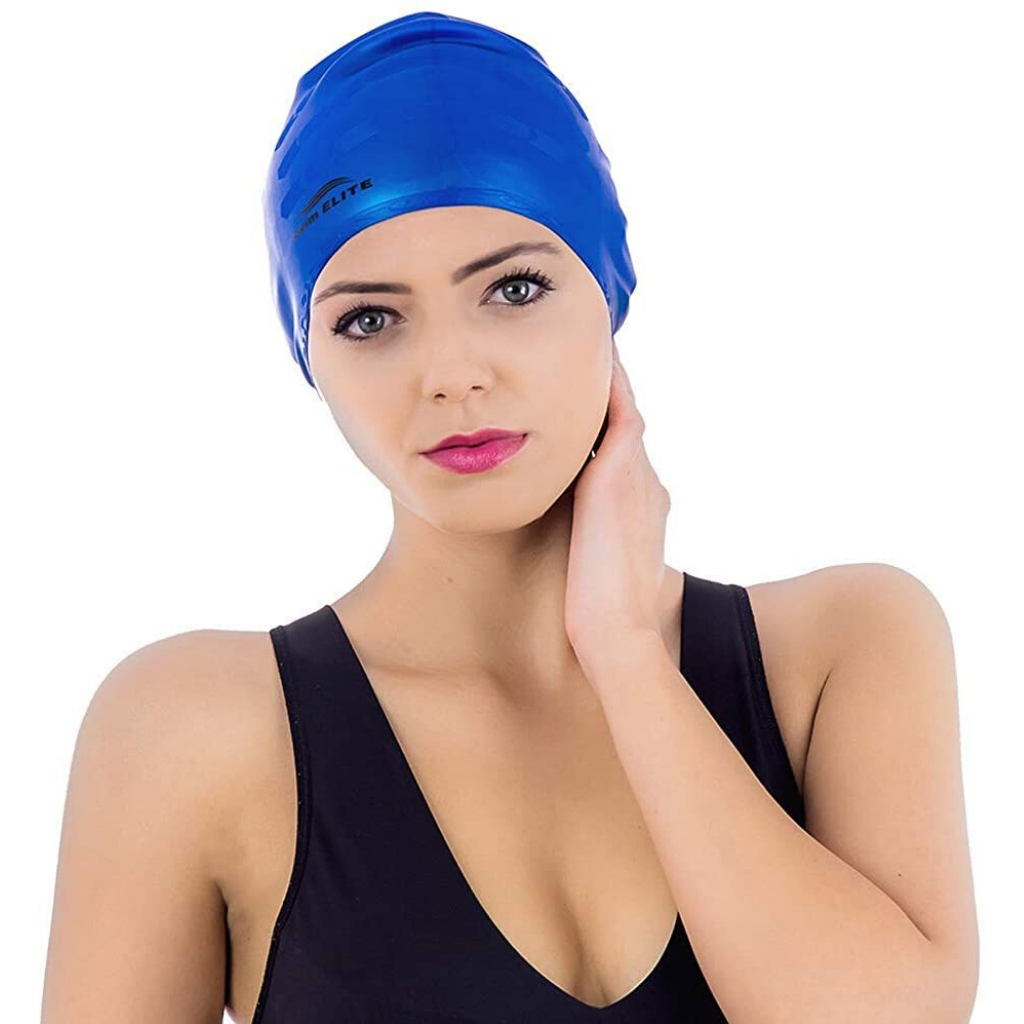 Silicone Swimcap For Long Hair Swimming Caps For Women And Men Bathi Swim Elite 